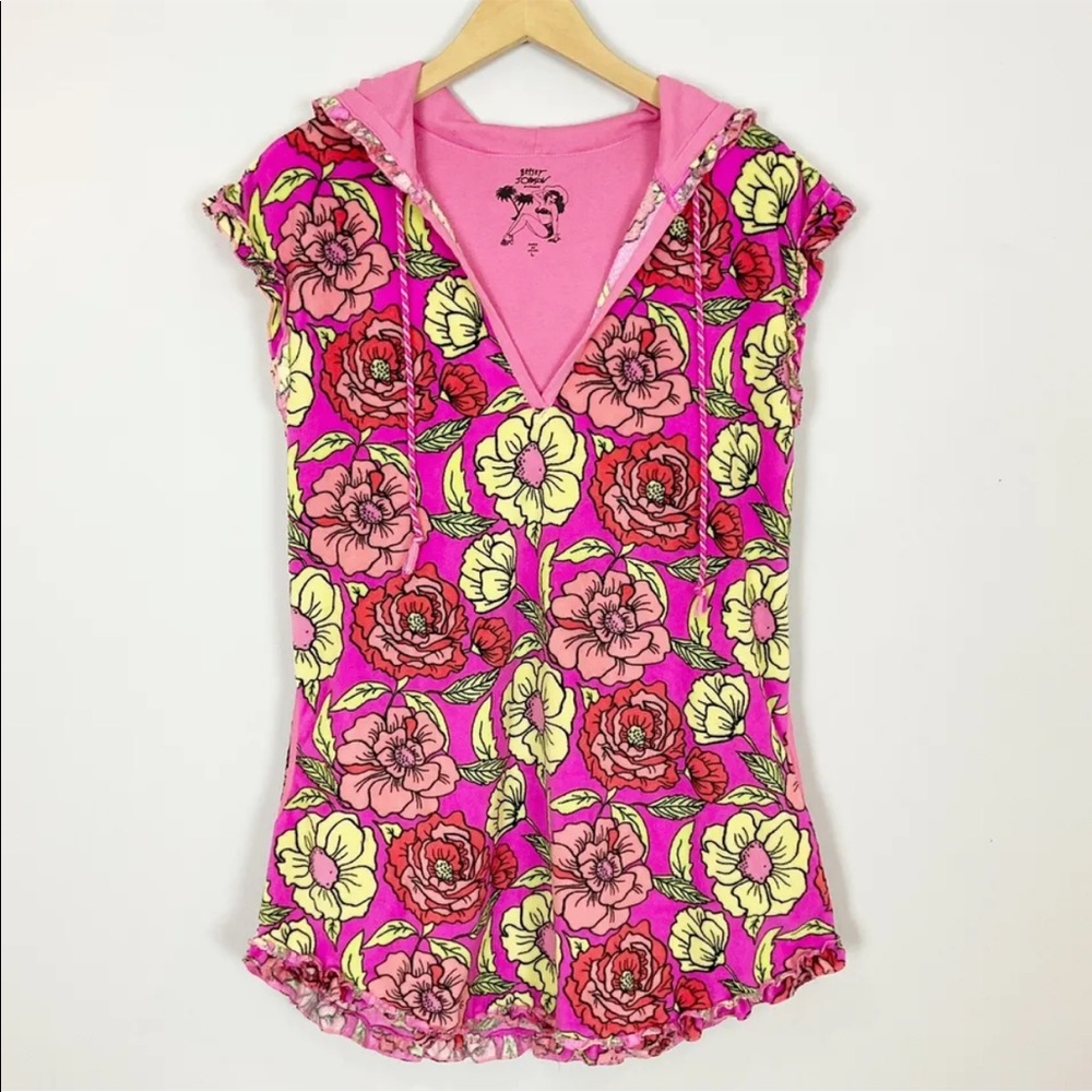 Mod Betsey Johnson Floral Terry Cloth Cover Up